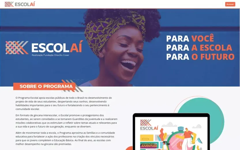 Tela da plataforma Programa Escolaí