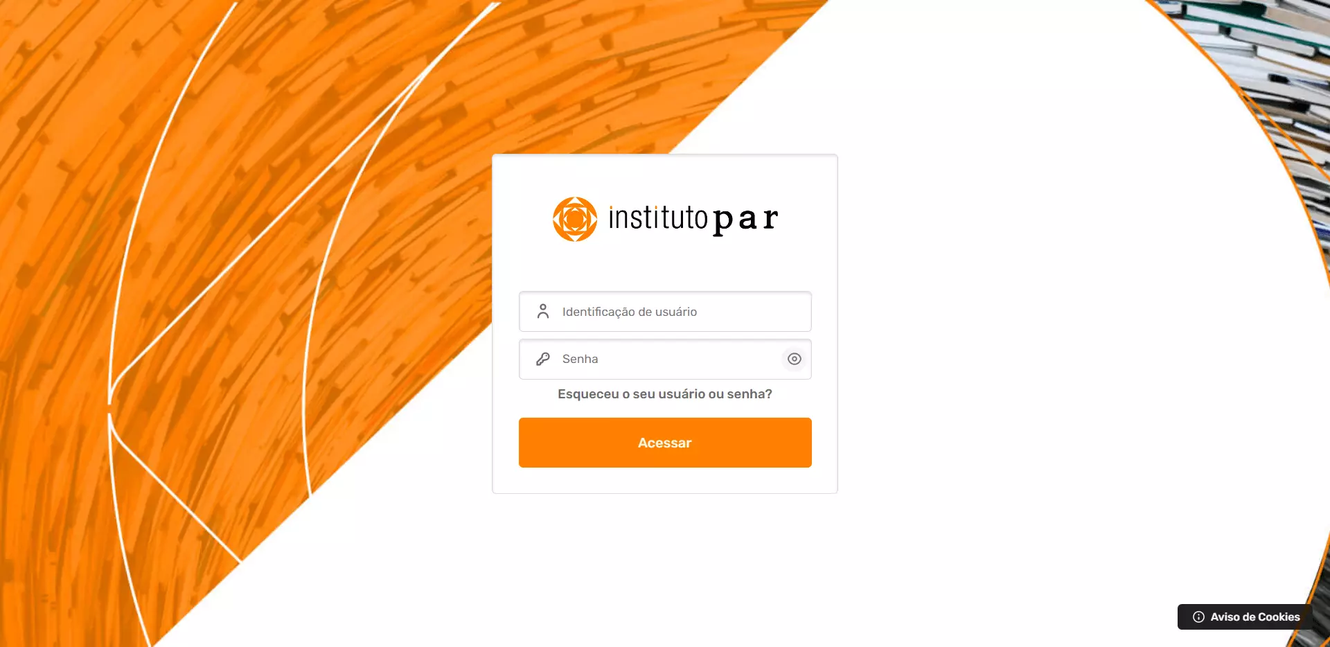 Tela de login da plataforma Instituto PAR, Ciências do Comportamento